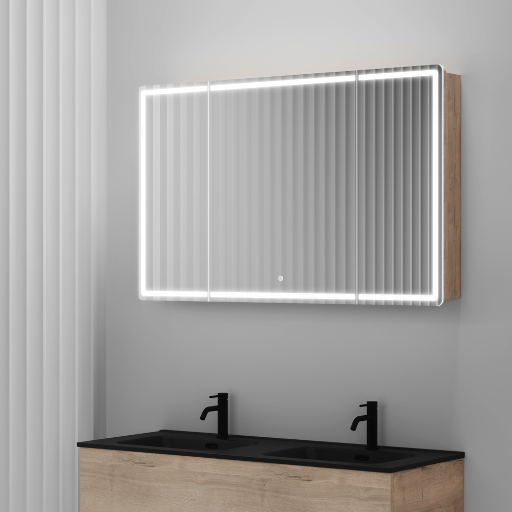 Зеркальный шкаф Sancos Mirror 1190x150х740 мм, с LED подсветкой