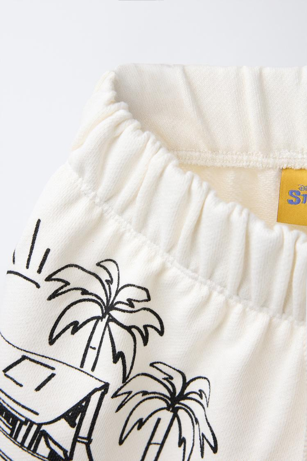 ZARA ШОРТЫ С ПРИНТОМ LILO & STITCH © DISNEY, ЭКРЮ