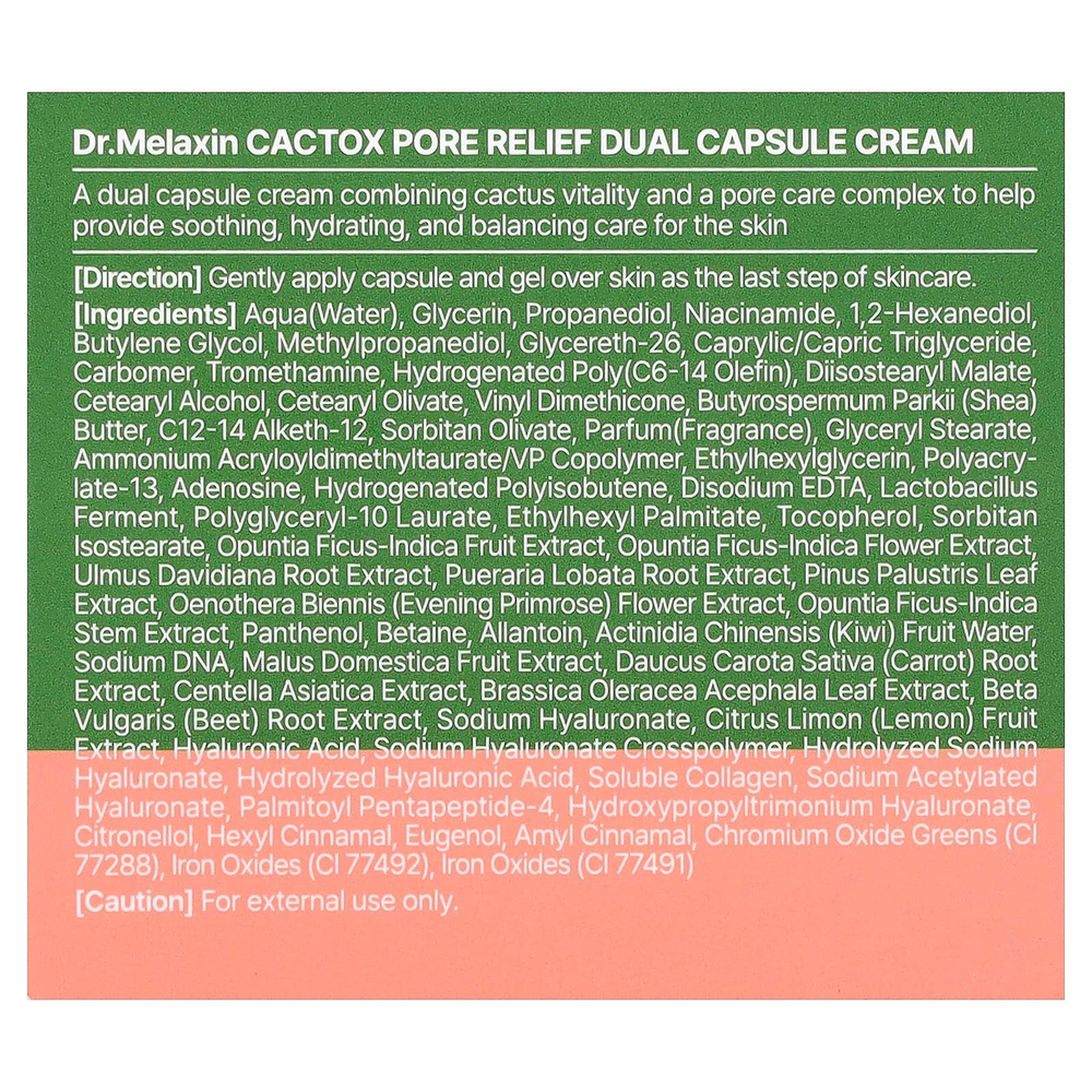 Dr.Melaxin, Cactox Pore Relief, крем в двойной капсуле, 65 г (2,29 унции)