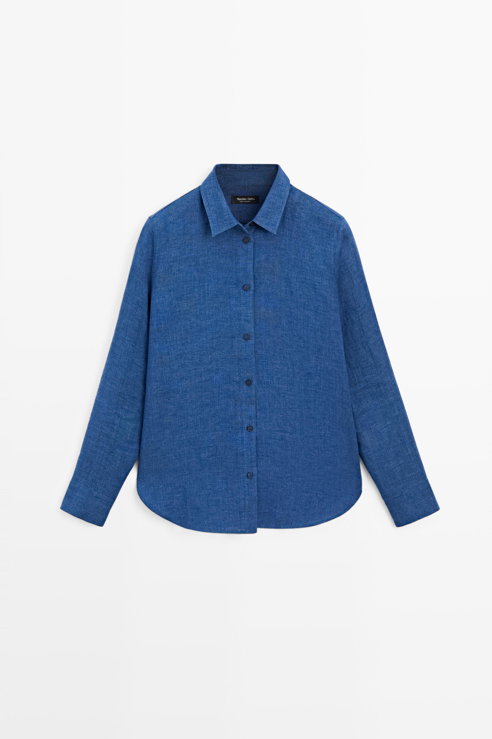Massimo Dutti Струящаяся рубашка из 100% льна, индиго