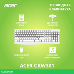 Клавиатура Acer OKW301 белый (ZL.KBDCC.01B)
