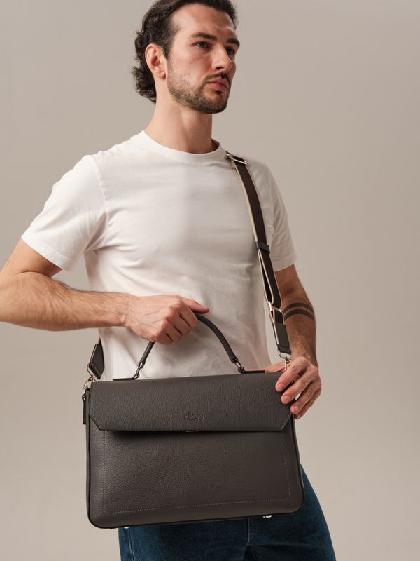 Мужская кожаная сумка Levi DBR 7115 темный лес