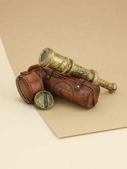 Nautical Подзорная труба в кожаном футляре