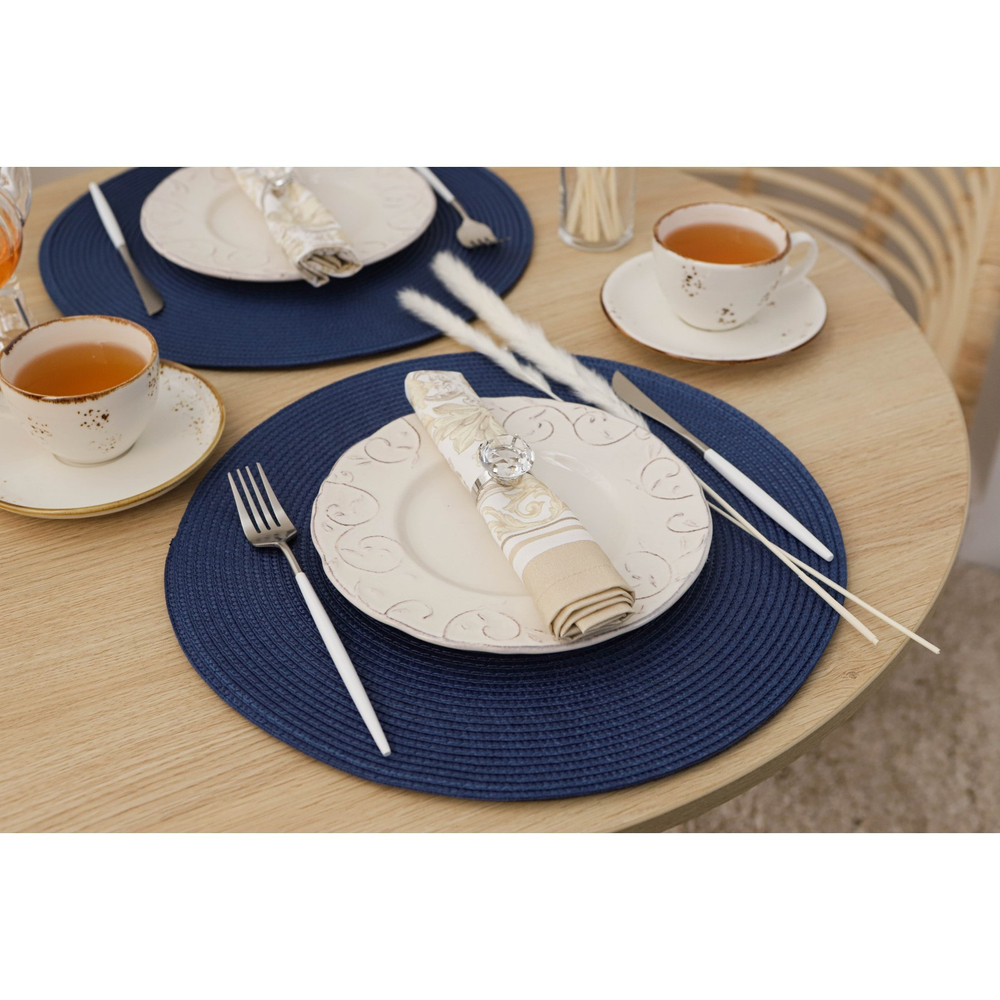 Набор салфеток сервировочных на стол «Лофт», 4 шт, д=38 см, цвет синий