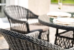 "Дольче" обеденная группа из искусственного ротанга, цвет графит