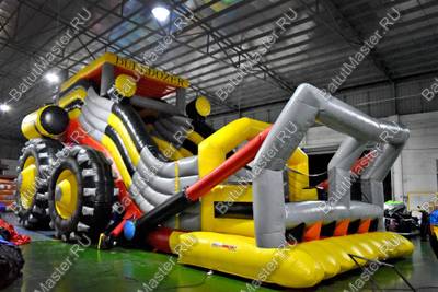 Детский надувной батут-горка "Бульдозер" 14*7*8.5 м