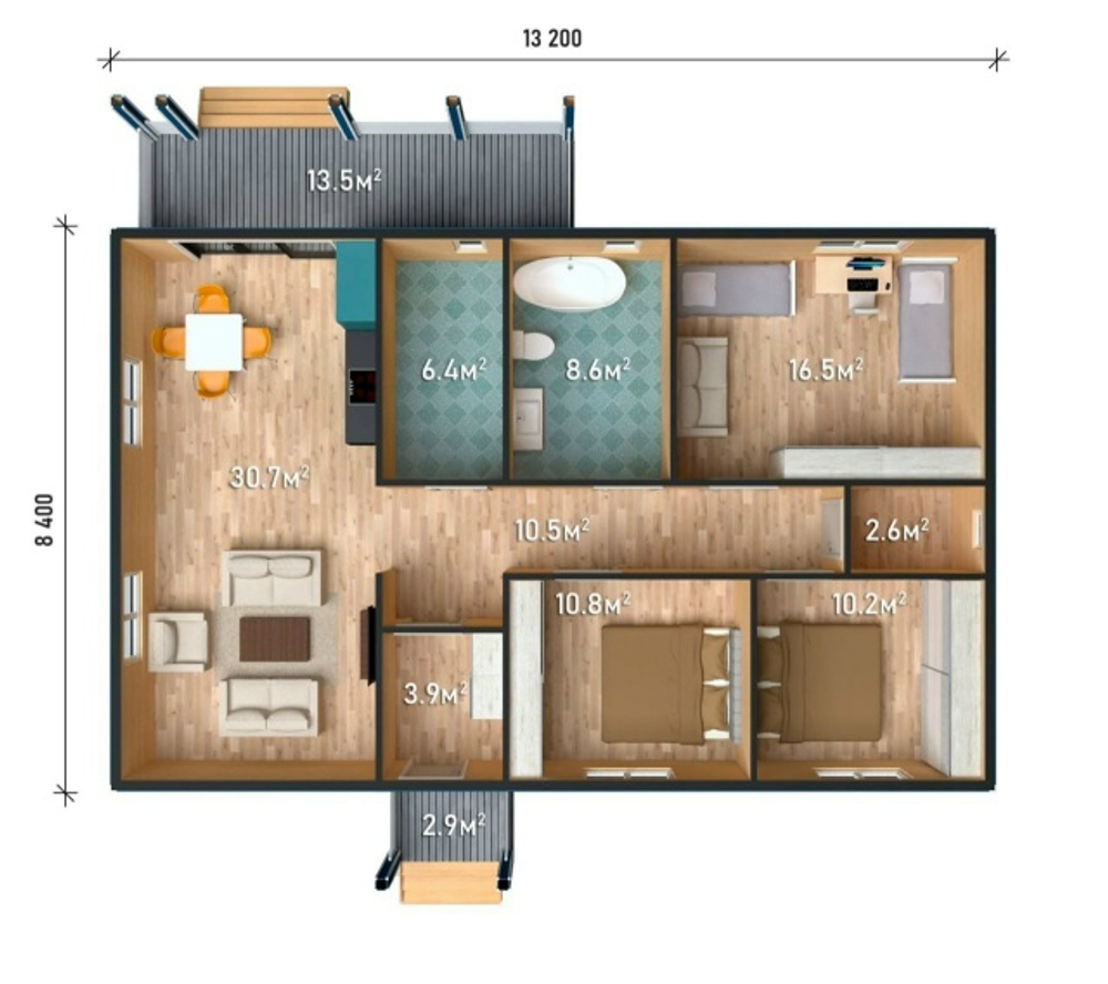 Проект Дома 100 кв. м К-46