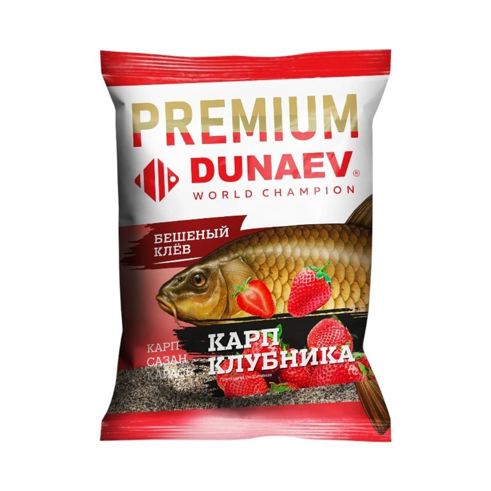 Прикормка "DUNAEV-PREMIUM" 1кг Карп-Сазан Клубника
