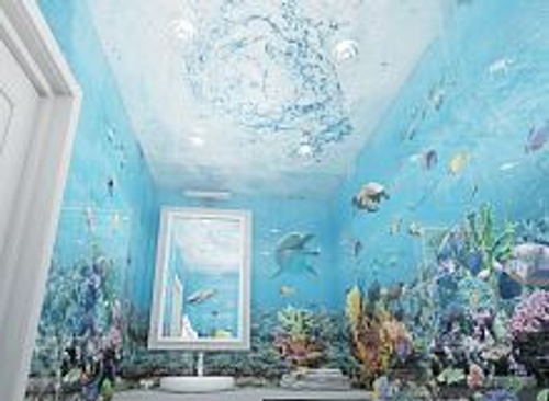 Потолочная панель 3D Panda Вода