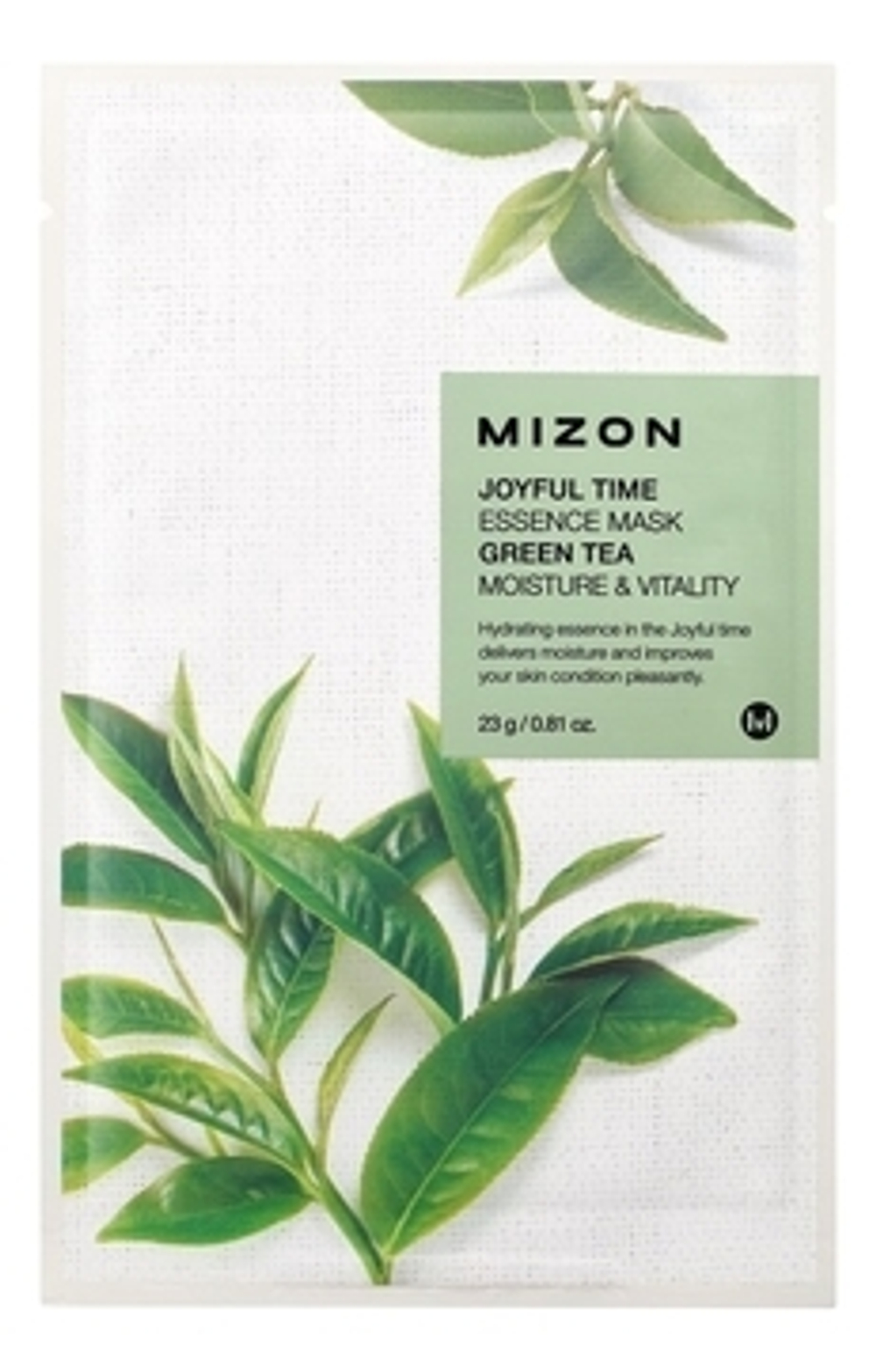 Маска тканевая с экстрактом зелёного чая Mizon Joyful Time Essence Mask Green Tea, 23 мл