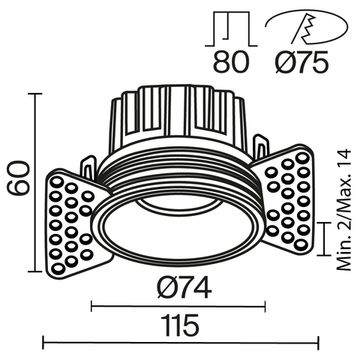 Встраиваемый светильник Technical DL058-12W3K-TRS-W