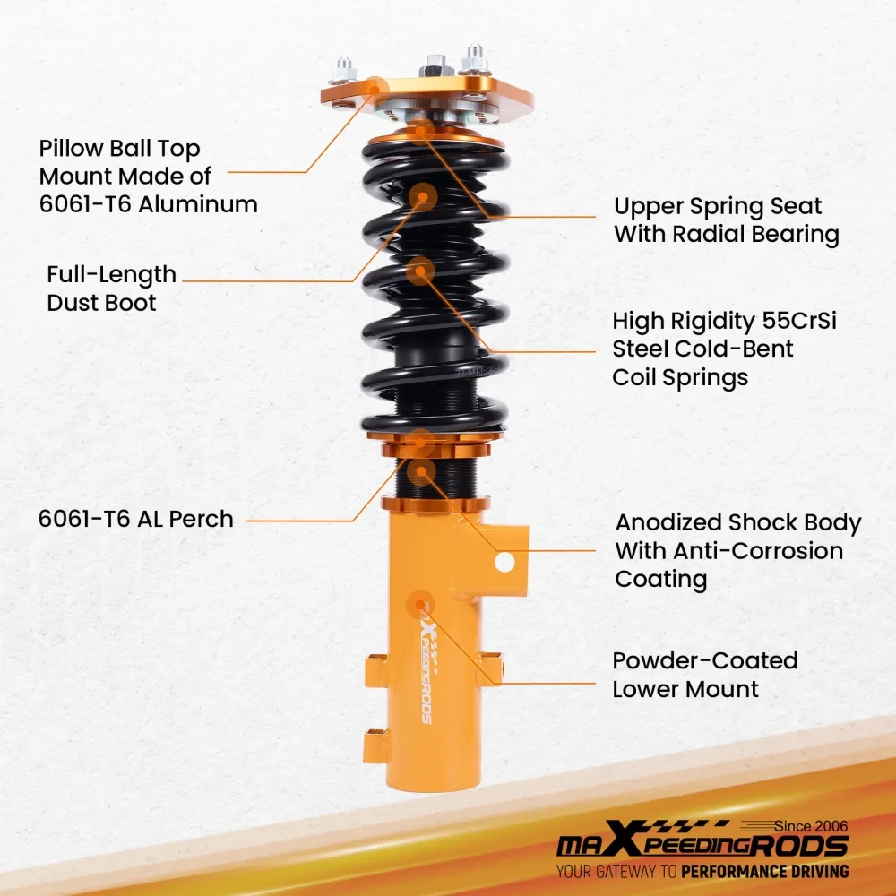 MaXpeedingrods Coilovers Shock Kit подходит для автомобиля Kia Optima TF 2011-2015 Height Adjustable