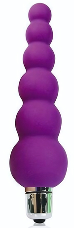 Фиолетовый анальный вибромассажер-елочка - 12 см. (Цвет: фиолетовый)