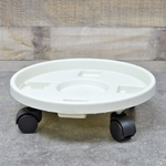 Подставка для цветов на колесах 32см белая