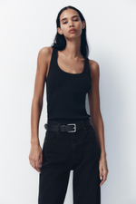 Джинсы с высокой посадкой trf wide leg