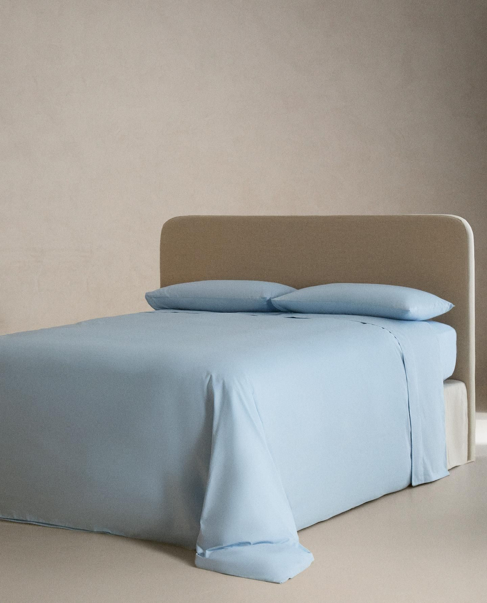 Zara Home - Простыня из хлопчатобумажной перкаль (плотность 200 нитей), синий, 240x280 см