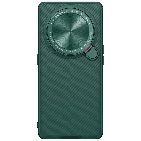 Чехол зеленого цвета от Nillkin с металлической откидной крышкой для камеры на OPPO Find X6 Pro, серия CamShield Prop Case