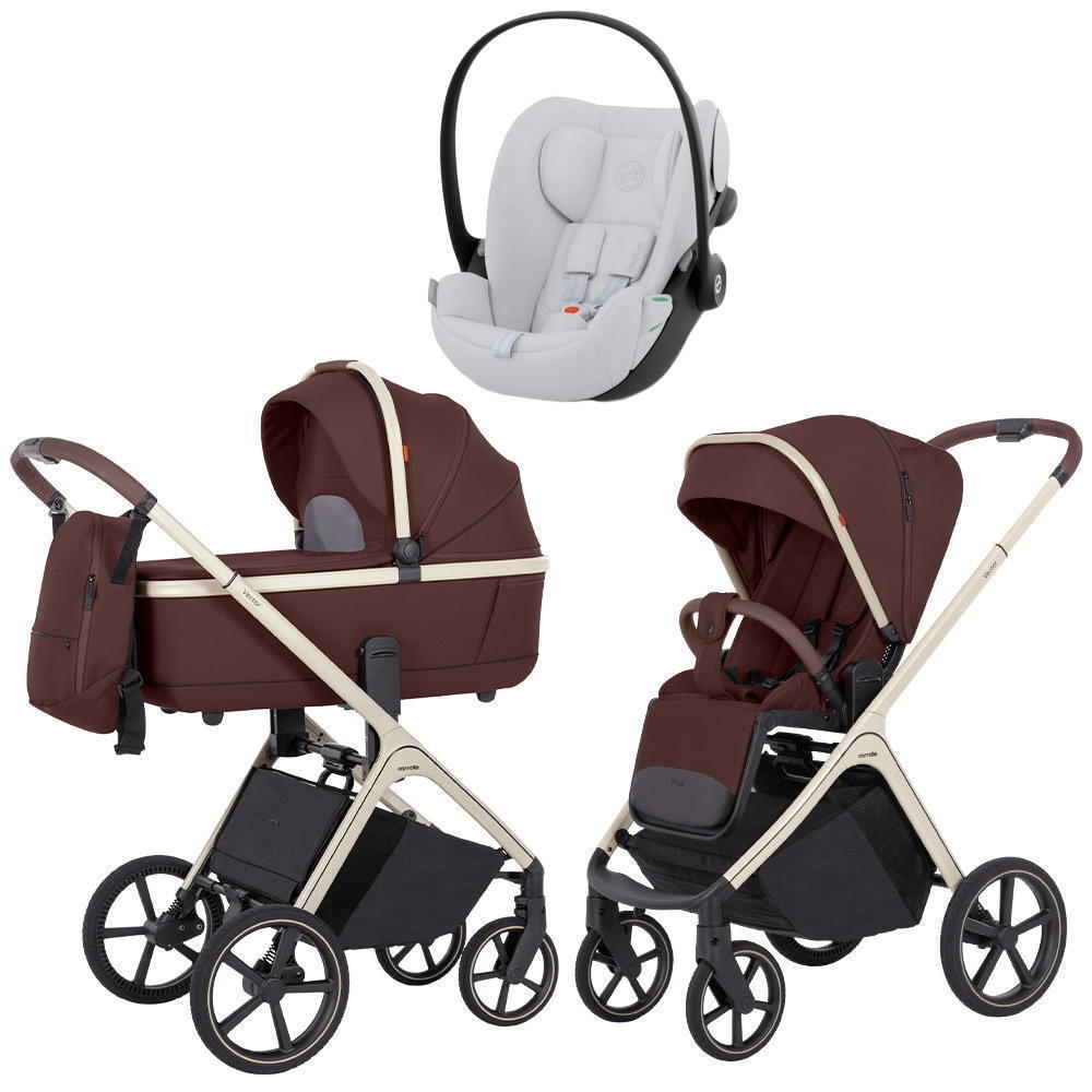 Коляска Carrello Vector CRL-6550 и автокресло Cybex Cloud G i-Size Fog Grey 3 в 1 Sienna Beige