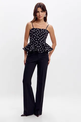 Топ в горошек черного цвета