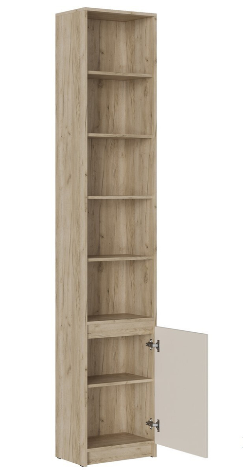 БОСТОН Стеллаж СЖ-001 ЛДСП (Комплект) Корпус - Дуб Крафт серый  Фасад ЛДСП - Кашемир 5981 BS