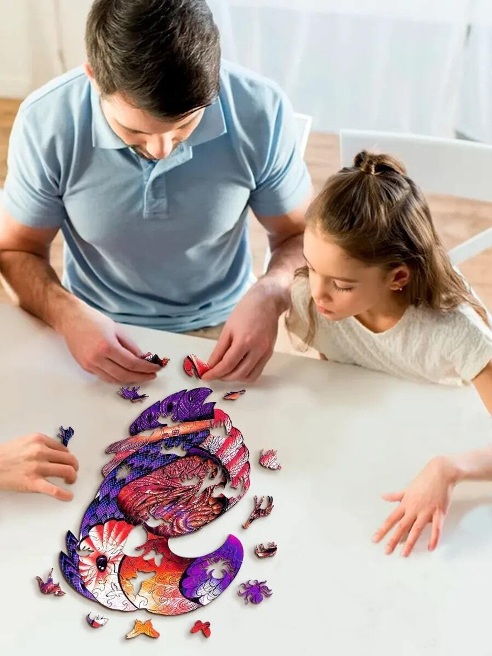 Радужный тукан Chapa - Деревянные пазлы разной формы, уникальные картины которые вы собираете сами