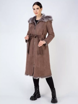 Дубленка зимняя с капюшоном натуральная