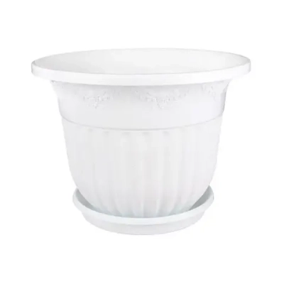 Горшок-Кашпо 'Лозанна' 7л. с поддоном /белый (комплект 20 шт)