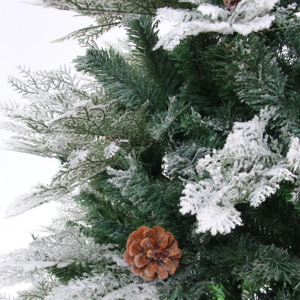 Ёлка «Таинственный лес» 180 см, (780 веток), ПВХ,леска,резина шишки, белое напыление