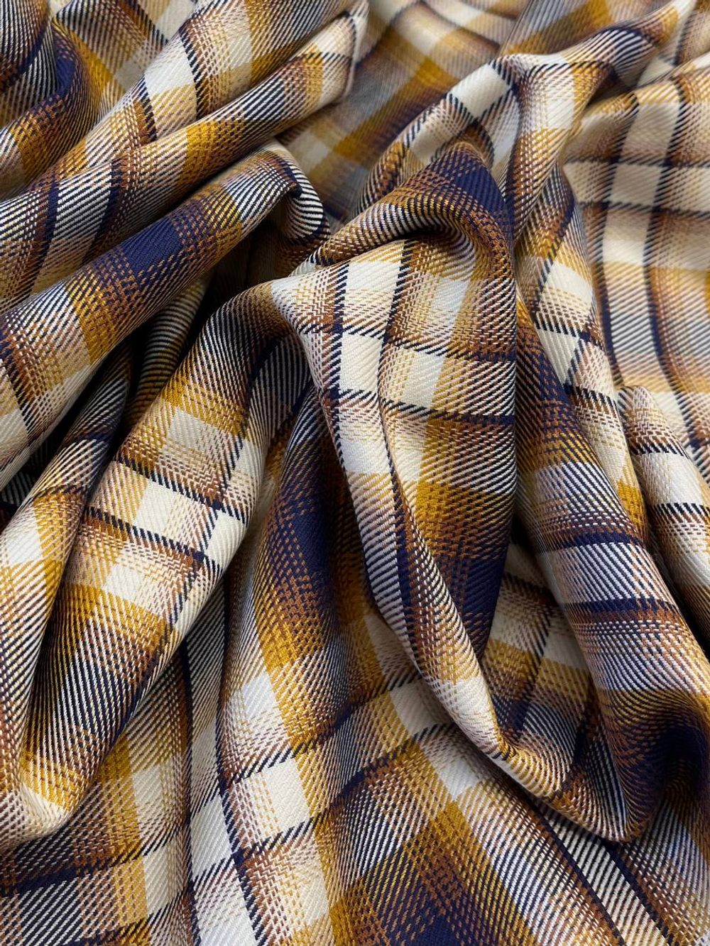 Хлопок фланель Canclini белый в разноцветную клетку