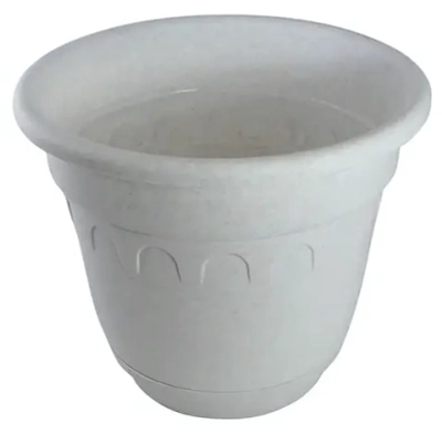 Горшок для цветов пластиковый 0,45л d-11см «Колывань»с поддоном мраморный С91М