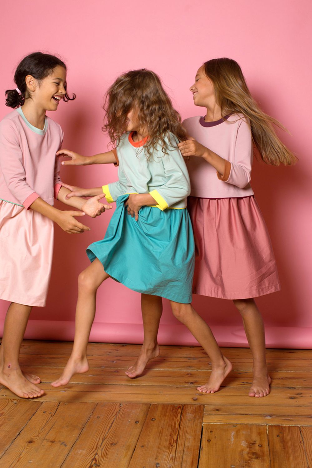 Платье с кантом РОЗА/МЯТА