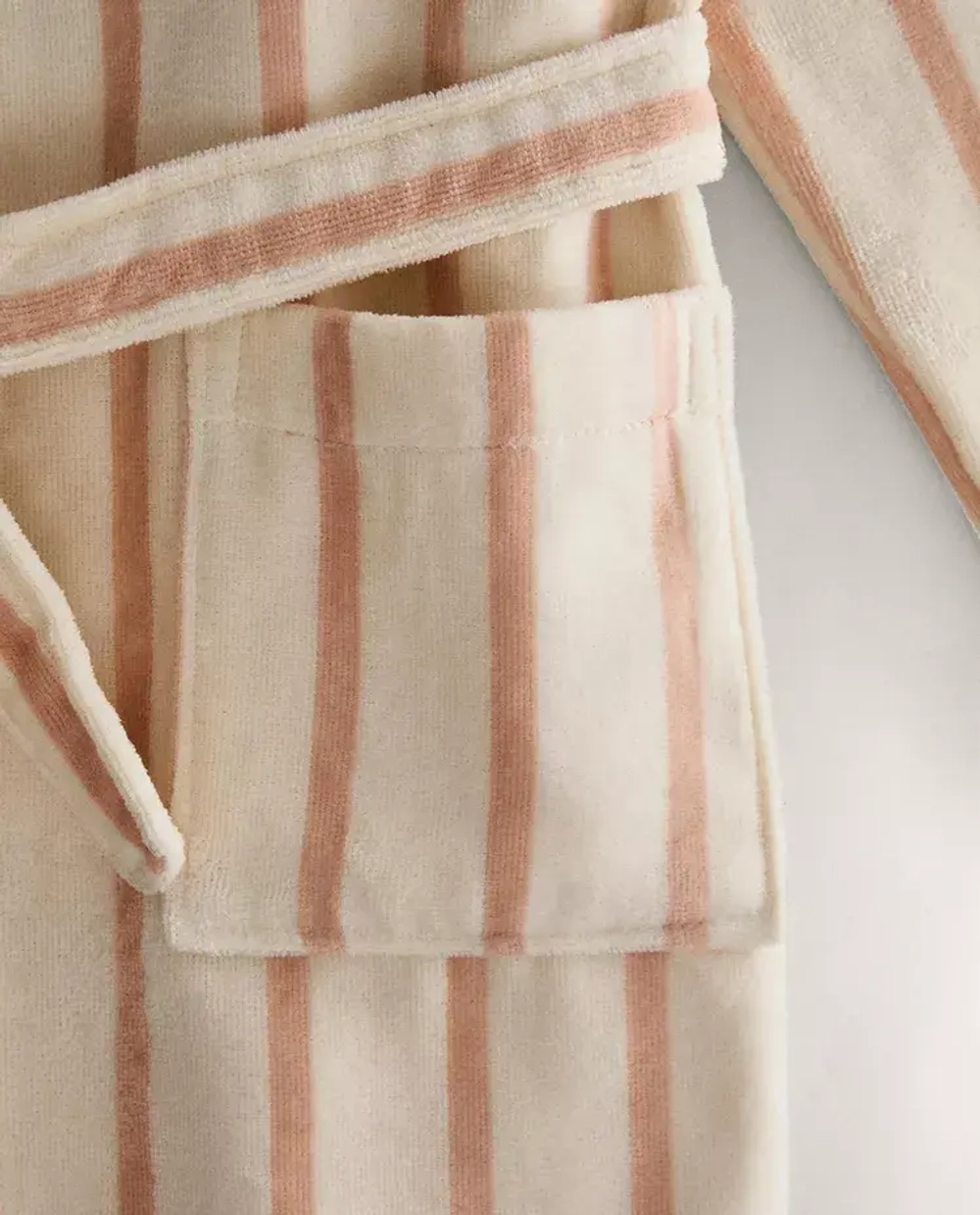 ZARA HOME ДЕТСКИЙ БАННЫЙ ХАЛАТ В ПОЛОСКУ, РОЗОВЫЙ