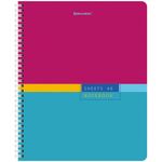 Тетрадь А5 48 л. BRAUBERG, гребень, клетка, глянцевая ламинация, "Color", 404342, 4шт