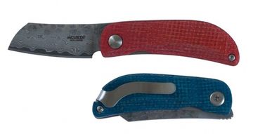 Складной нож Mcusta Petit damascus c клинком из стали VG-10 San Mai (Laminated Stainlesss Damascus) рукоять Micarta