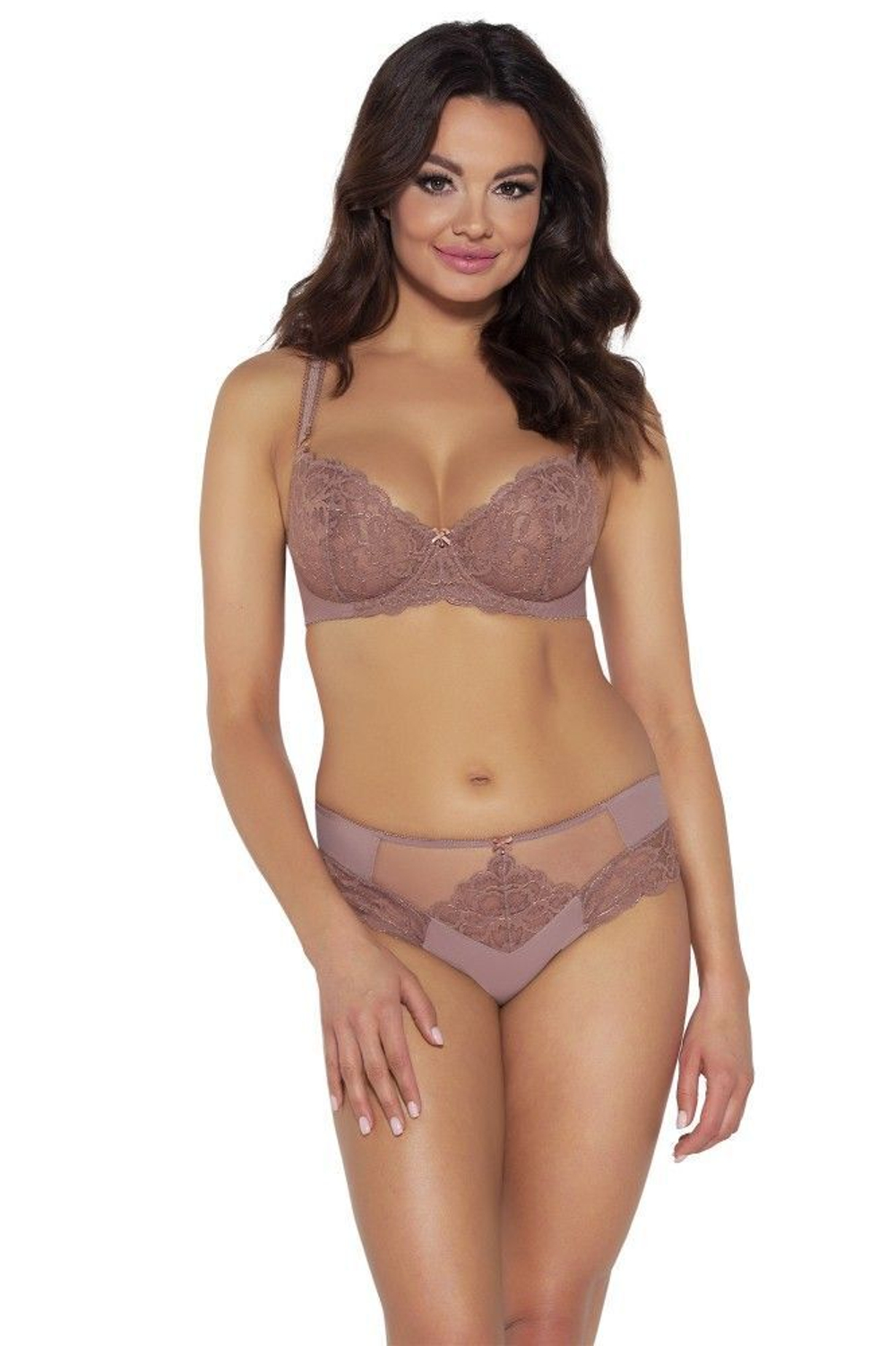 Бюстгальтер на косточках с мягкими чашками из нежного кружева (Размер: 75C) (Цвет: какао)