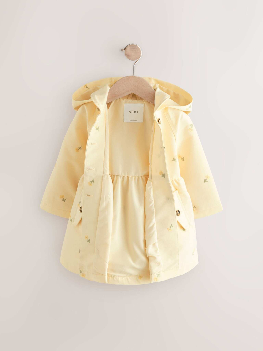 Плащ с капюшоном для девочки Next E25-131, Светло-желтый