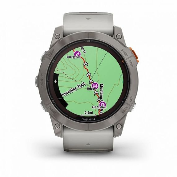 Garmin Fenix 7X Pro Sapphire Solar – титановый корпус, серо-оранжевый ремешок