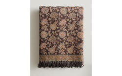 Zara Home плед из хлопка, синий, 140x190 см