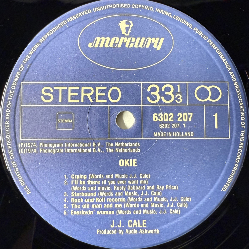 J.J. Cale ‎– Okie (Голландия 1982г.)
