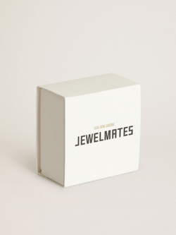 Déco stud earrings in antique gold color with crystals
