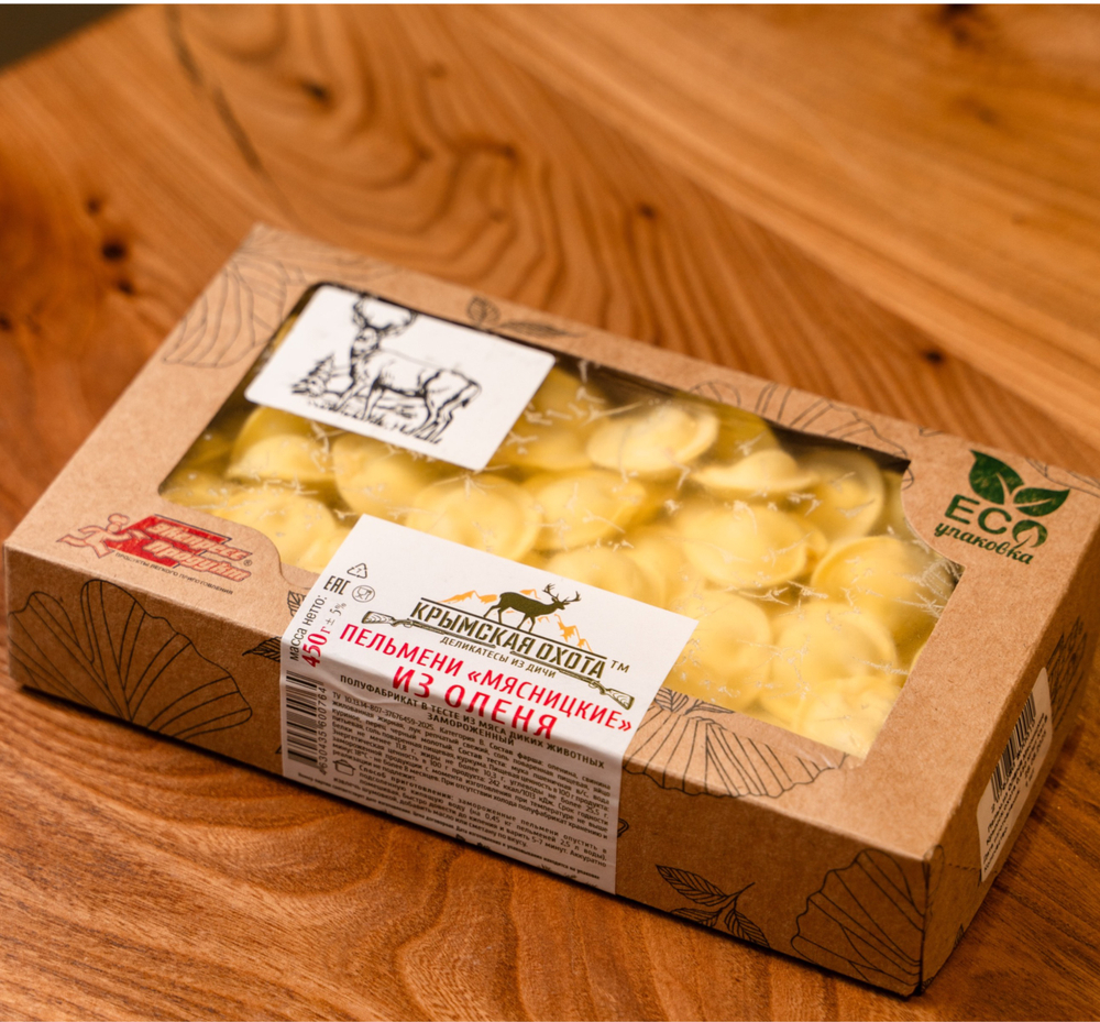 Пельмени "Мясницкие" из мяса дикого оленя ТМ Крымская охота 450 г