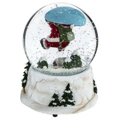 GAEM Фигурка декор в стекл шаре "Санта" (муз с ключ), D10 см, L10 W10 H14 см