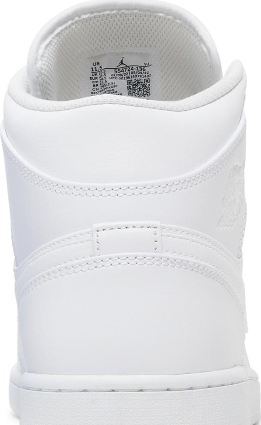 Jordan 1 high triple white 2025