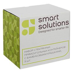 Набор контейнеров для запекания и хранения прямоугольных Eco Store с крышками из бамбука, 3 шт.