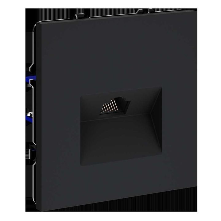 Розетка компьютерная встраиваемая Voltum S70 RJ45 кат.6, (графит) VLS060107