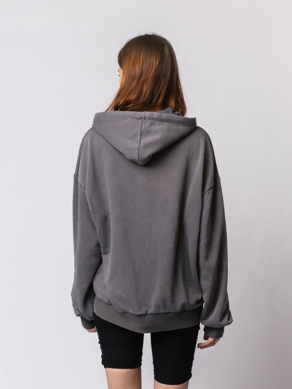 Худи Zip Crop Ovum etched grey - фото 6