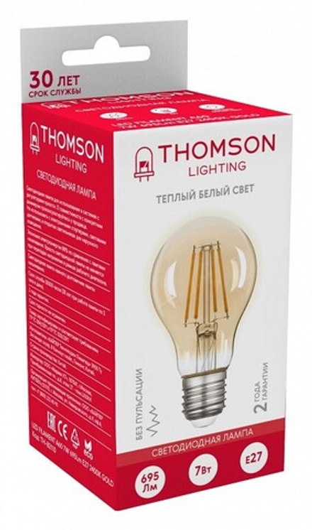 Лампа светодиодная Thomson Filament A60 E27 7Вт 2400K TH-B2110