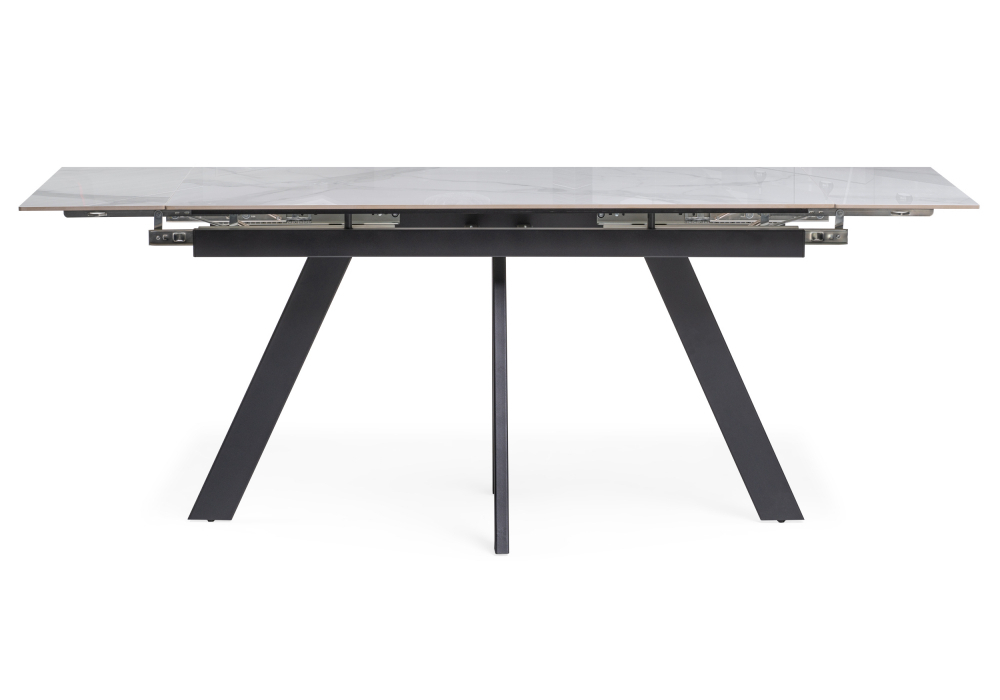 Керамический стол Woodville Невис 140(200)х80х76 creto statuario cara polished, черный