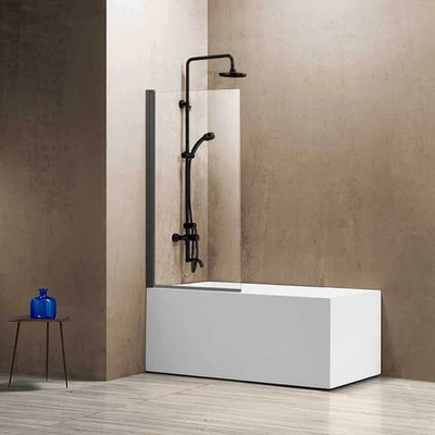 Душевая шторка на ванну VSB-11800CLGM, 800*1400, вороненая сталь, стекло прозрачное, , шт