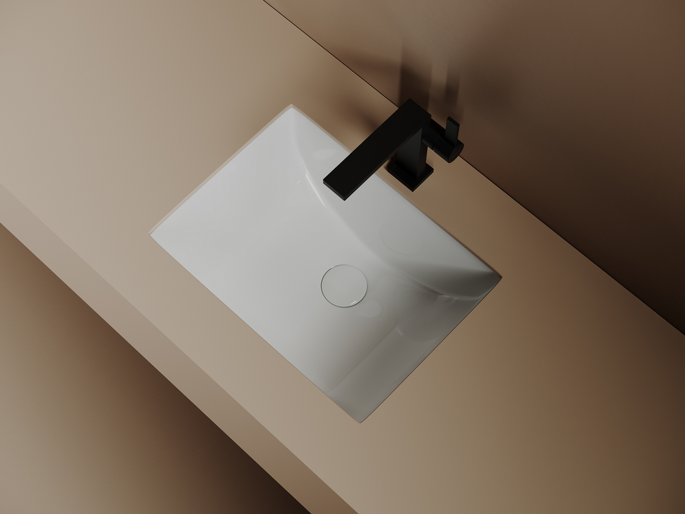 Раковина встраиваемая снизу Ceramicanova Era, с отверстием слива - перелива 460x348x213 мм, белый, арт.CN15002